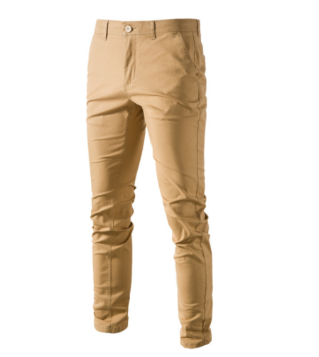 Solid Color Slim Fit Men's Pants