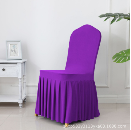 Wedding Spandex Chair Cover With  Pleated Ruffled  Skirt