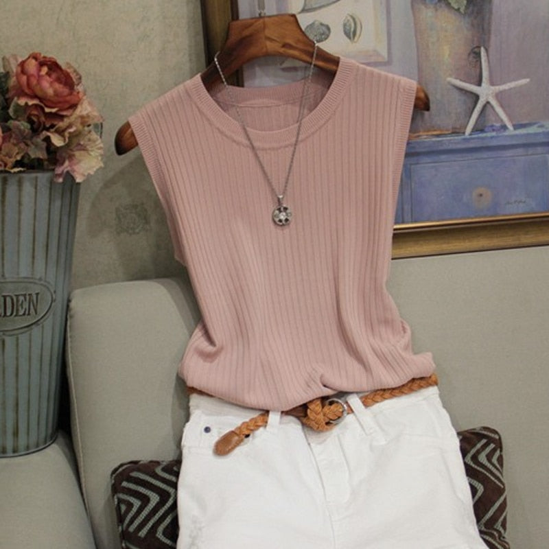 Basic Ribbed Blouse Chloe