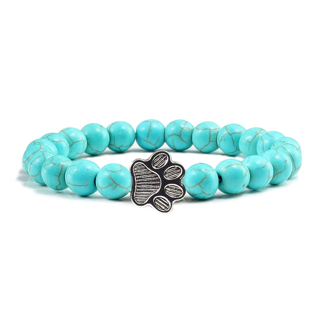 Stone Paw Print Charm Bracelet