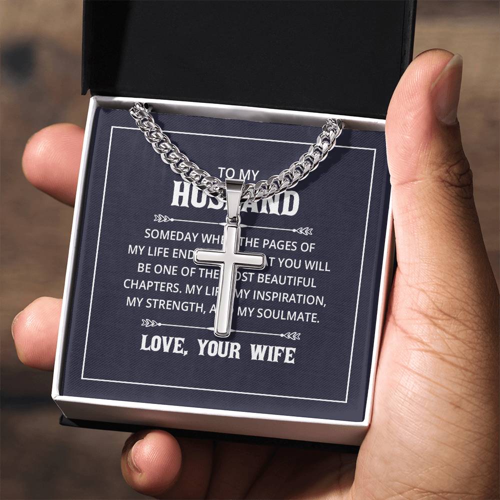 To my Husband.. Artisan Cross Necklace..