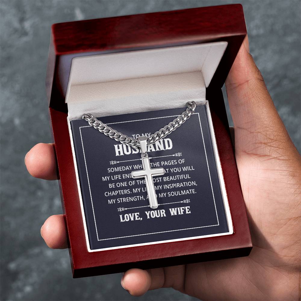 To my Husband.. Artisan Cross Necklace..