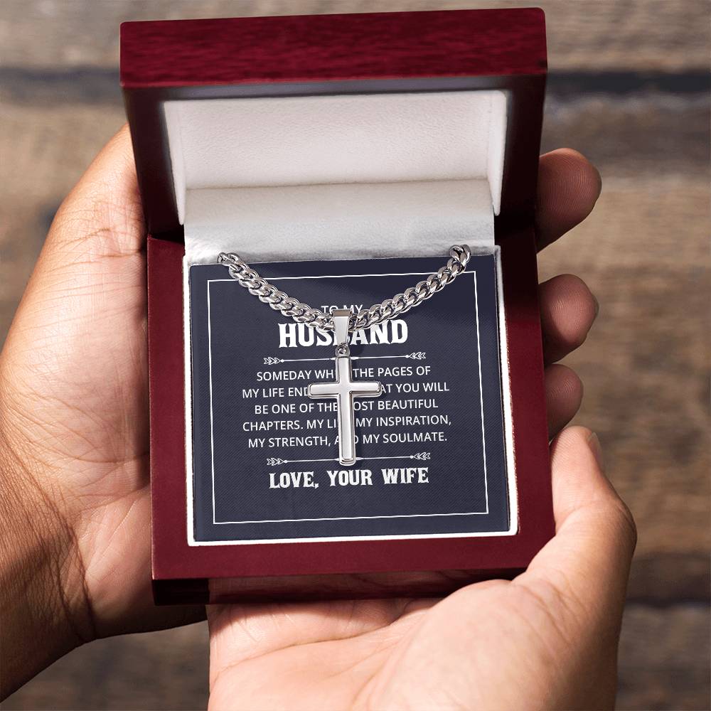 To my Husband.. Artisan Cross Necklace..