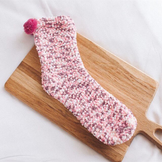 New Coral Fleece Cake Socks