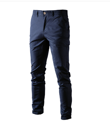 Solid Color Slim Fit Men's Pants