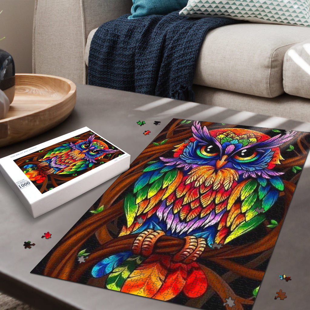 Vibrant Owl Jigsaw Puzzle