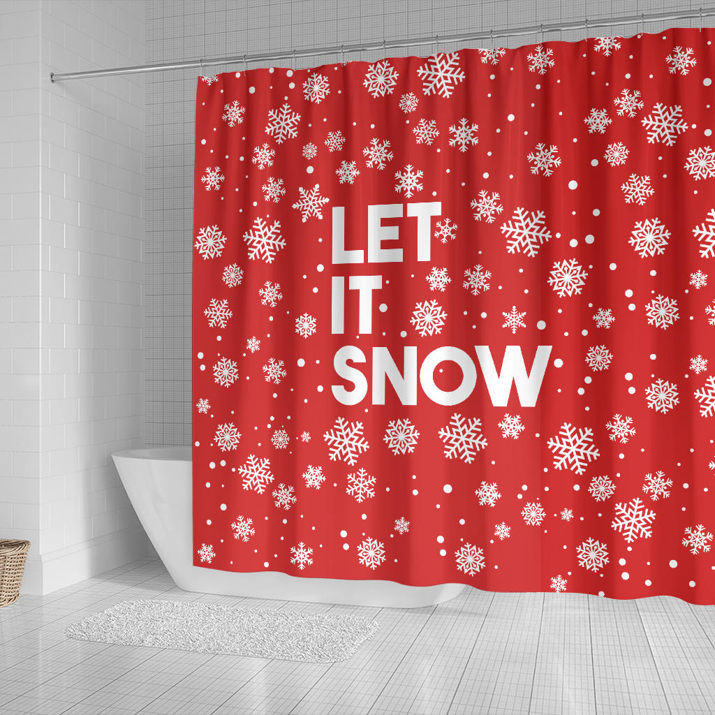 Let It Snow Red Shower Curtain