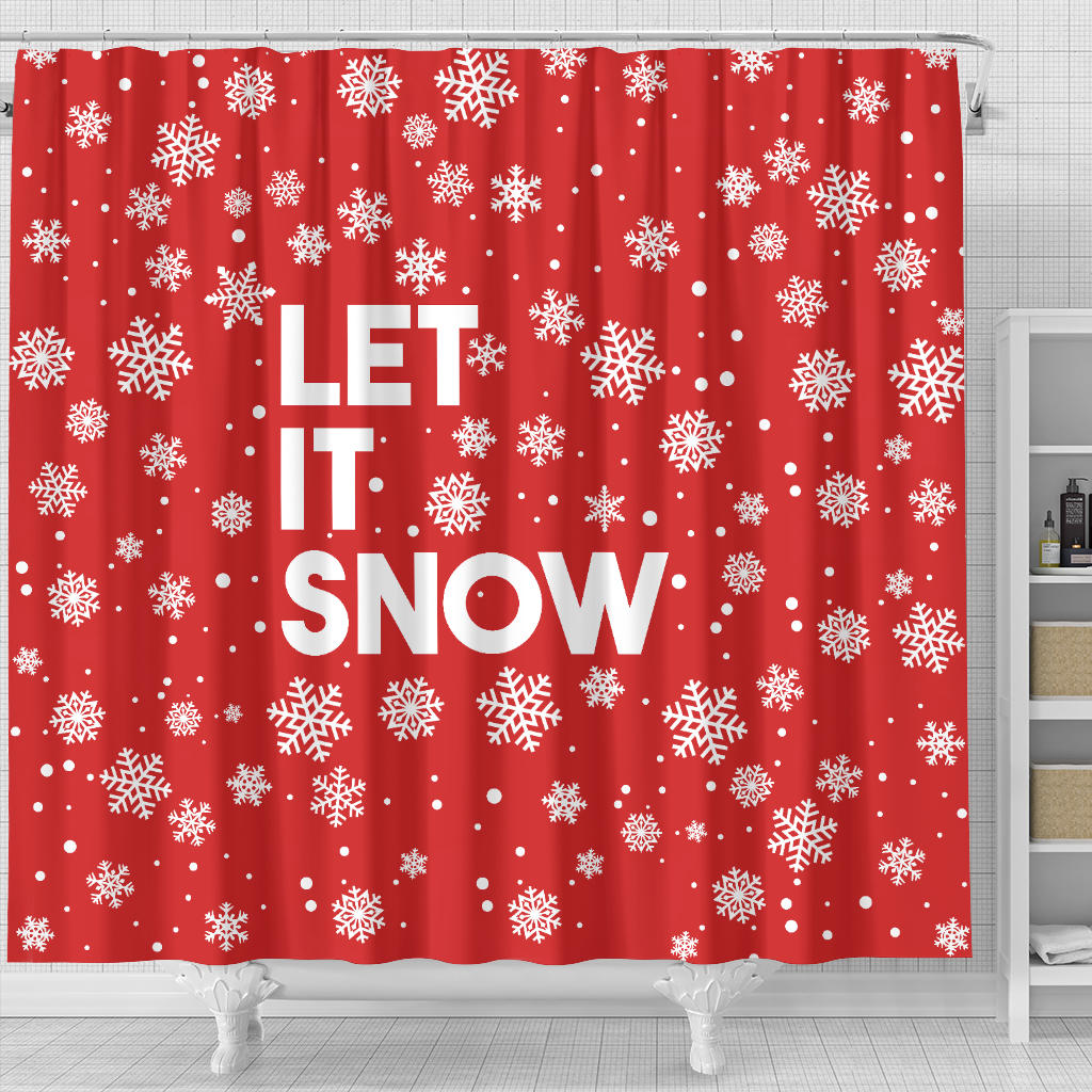 Let It Snow Red Shower Curtain