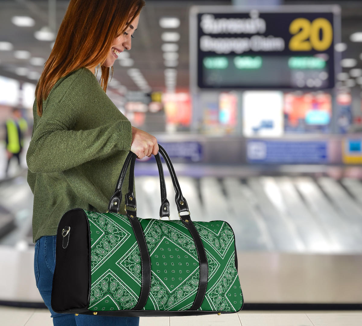 Classic Green Bandana Travel Bag