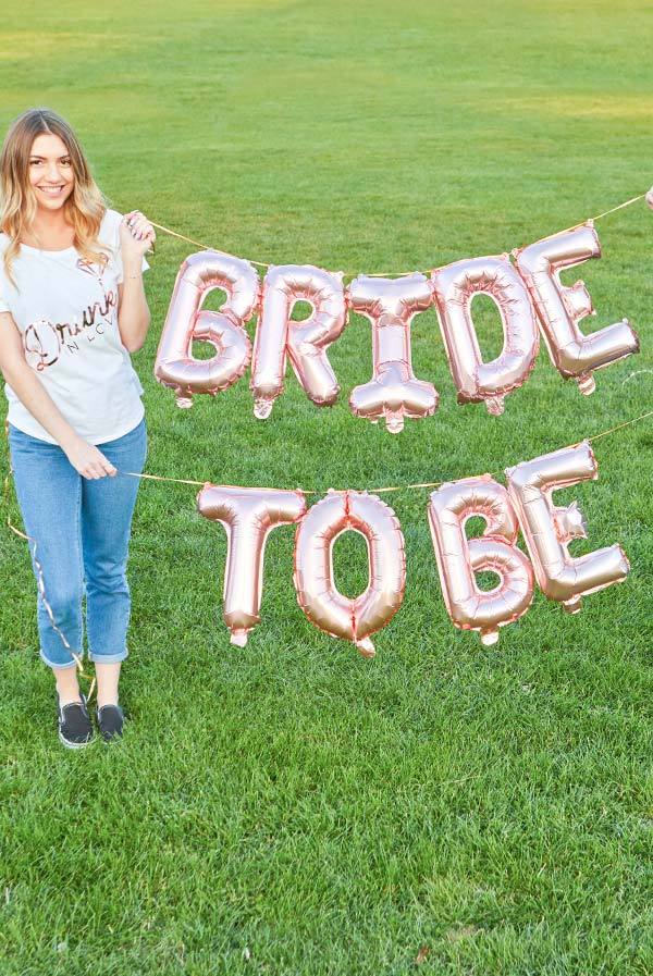 Miss to Mrs Rose Gold 16" Balloon Banner | Multiple phrases!