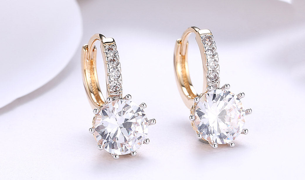 14K Gold Plating  Elements Starburst Design Lever back Earrings