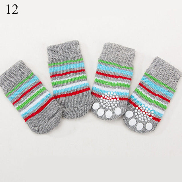 4Pcs Set Knitted Pet Socks