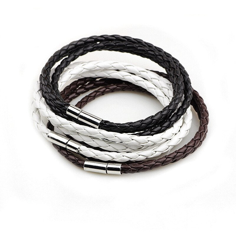 Colorful Fashion PU Braided Leather Bracelet