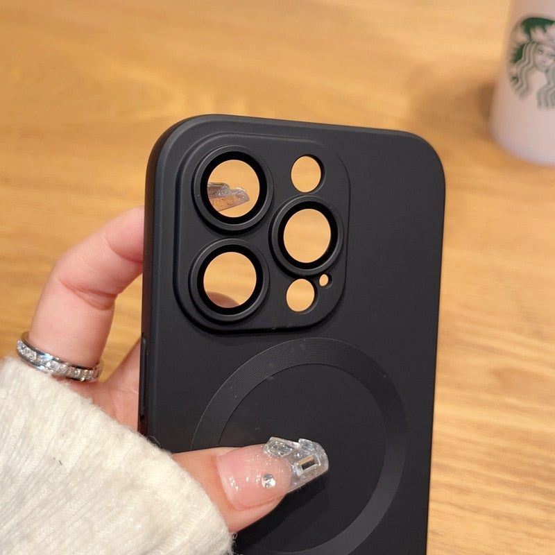 Luxury  Matte Case For Magnetic Wireless Charging