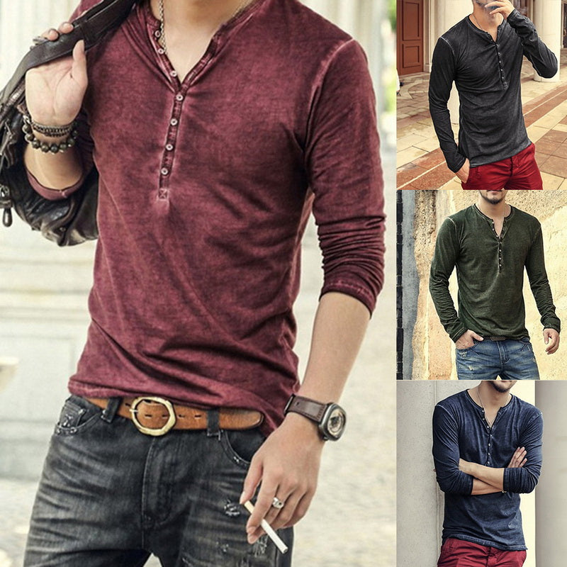 Tee Shirt V-Neck Long Sleeve