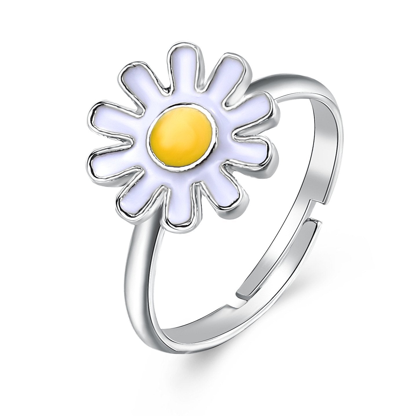 3 Piece Daisy Flower Jewelry Set 18K White Gold Plated Set in 18K White Gold Plated ITALY Design