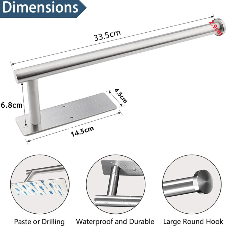 Adhesive Stainless Steel Toilet Paper Holder