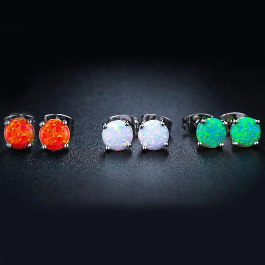 3 Pairs in 1 Opal Stud Earring ITALY Design