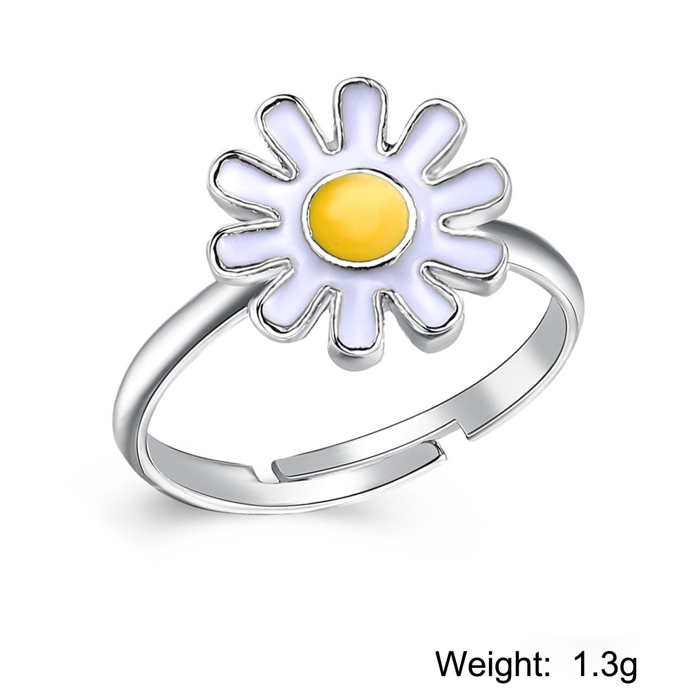 3 Piece Daisy Flower Jewelry Set 18K White Gold Plated Set in 18K White Gold Plated ITALY Design