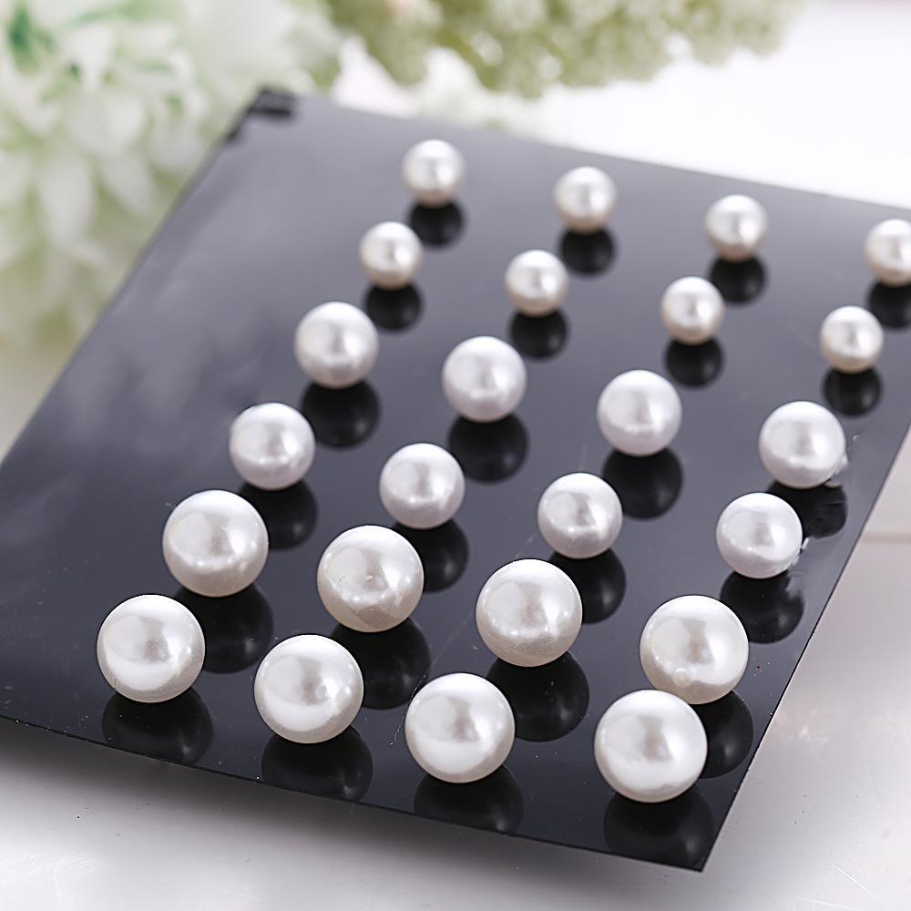 12 Piece Graduating Pearl Stud Earring Set 18K White Gold Plated Earring in 18K White Gold Plated ITALY Design