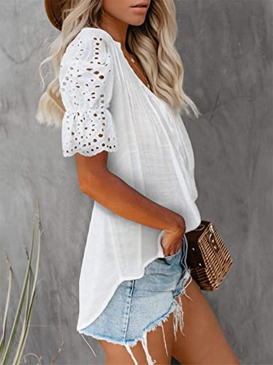 Shirt with Lace and V-neck Emily