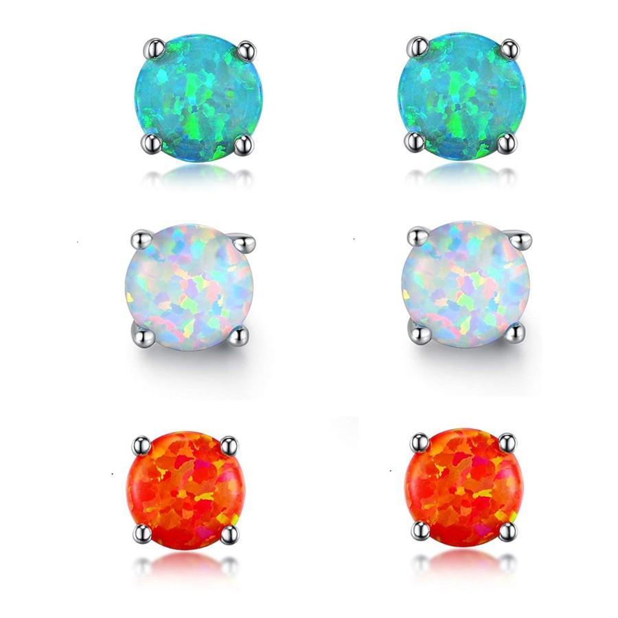 3 Pairs in 1 Opal Stud Earring ITALY Design