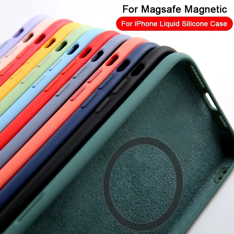 Magnetic Liquid Silicone Case For iPhones