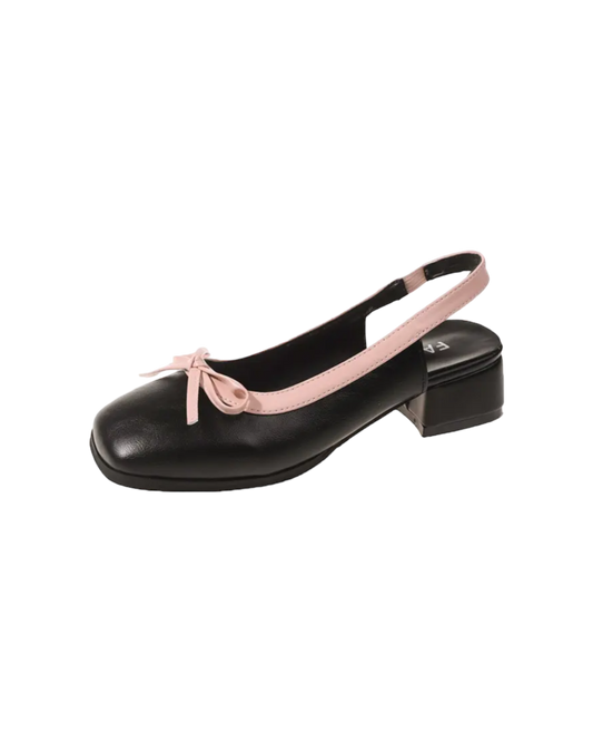 Raised Ballerina Pumps in Black