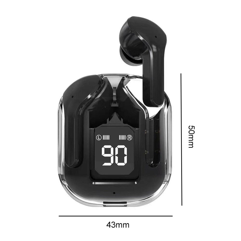 Wireless Transparent Earphones Digital Display