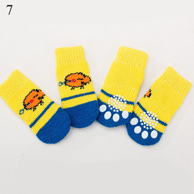 4Pcs Set Knitted Pet Socks