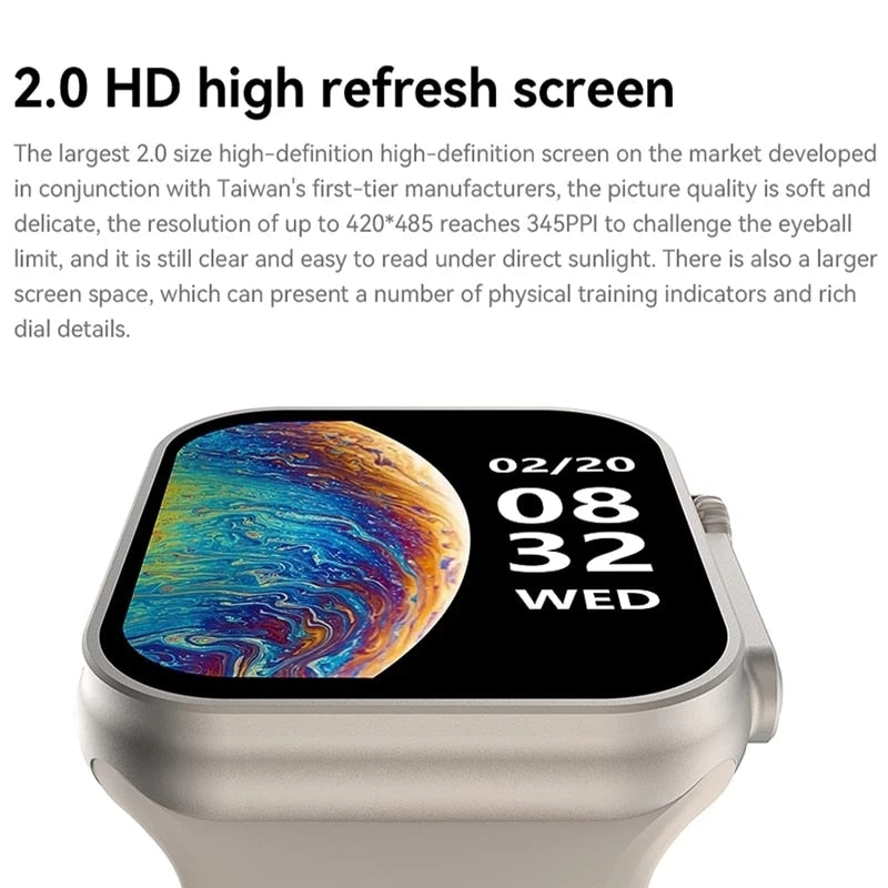 Smart Watch 8 Ultra For Apple Watch Ultra IWO Watch Ultra NFC Smartwatch Series 8 Bluetooth Call 2.0 Inch Wireless Fitness Watch